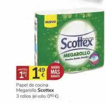 Supermercados Charter Papel de cocina megarollo scottex 3 rollos oferta