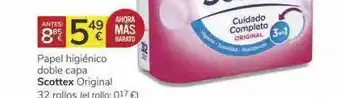 Supermercados Charter Papel higiénico doble capa scottex original 32 rollos oferta