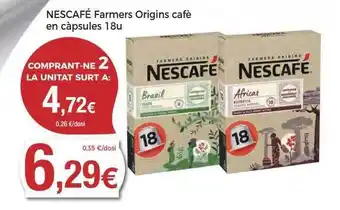 Keisy Nescafé farmers origins cafè en càpsules 18 oferta