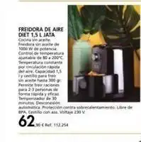 Coferdroza Freidora de aire diet 1,5 l jata cocina sin aceite freidor inte de 1000 w de potencia control de temperatura ustable de 80 a oferta