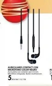 Coferdroza Auriculares contact con microfono color negro auriculares con conector jack 3.5m microfono integrado bonuc 5 90€ 112.118 oferta