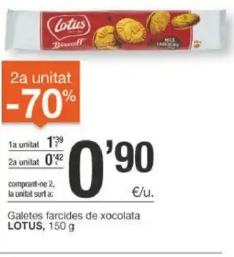 BonpreuEsclat Lotus Galetes farcides de xocolata 150g oferta