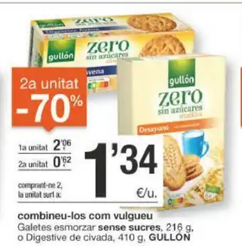 BonpreuEsclat Gullon combineu los com vulgueu Galetes esmorzar sense sucres 216g o Digestive de civada 410g oferta
