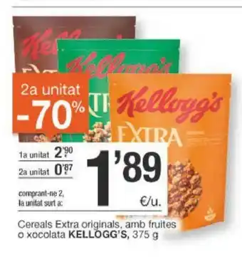 BonpreuEsclat Kellogg's Cereals Extra originals, amb fruites o xocolata 375g oferta