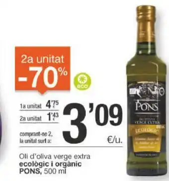 BonpreuEsclat Pons Oli d;oliva verge extra ecológic i orgánic 500ml oferta