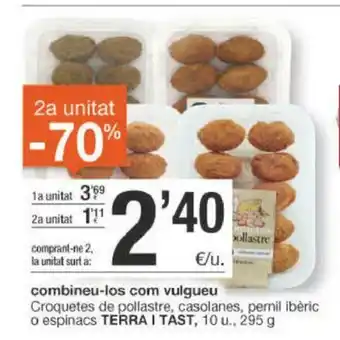 BonpreuEsclat Terra I Tast Croquetes de pollastre, casolanes, pernil ibéric o espinacs 10 u, 295g oferta