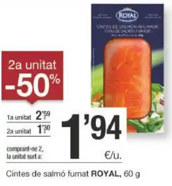 BonpreuEsclat Royal Cintes de salmó fumat 60g oferta