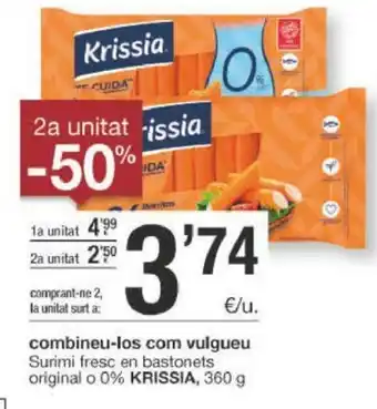 BonpreuEsclat Krissia Surimi fresc en bastonets original 0% 360g oferta