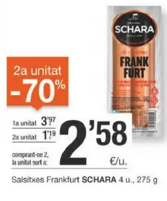 BonpreuEsclat Schara Salsitxes Frankfurt 4 u 275g oferta