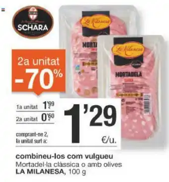 BonpreuEsclat La Milanesa Mortadel la clássica i amb olives 100g oferta