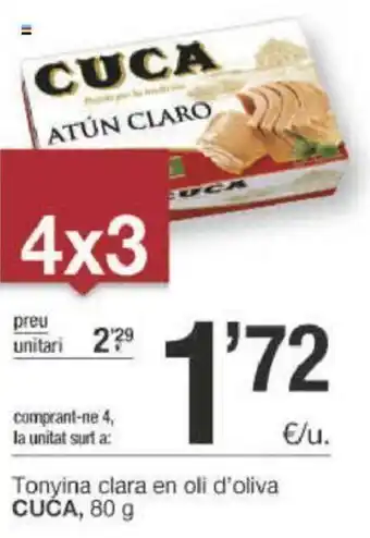 BonpreuEsclat Cuca Tonyina clara en oli d'oliva 80g oferta