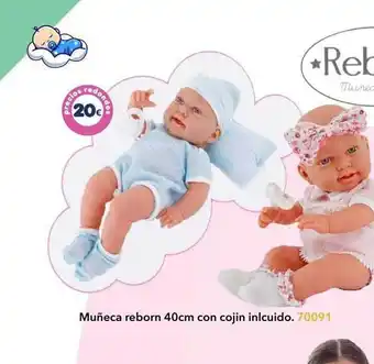 Muñeca reborn 40cm con cojin incluido