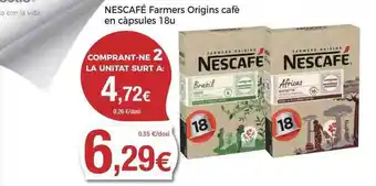 Supermercats Jespac Nescafé farmers origins cafè en càpsules oferta