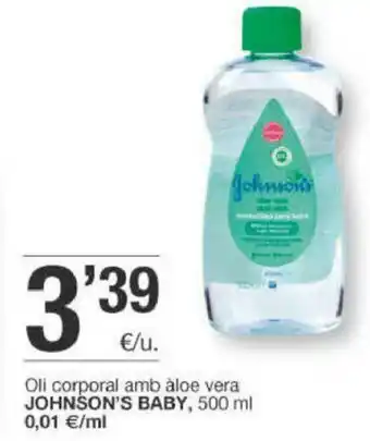 BonpreuEsclat Johnson's Baby Oli corporal amb aloe vera 500ml oferta