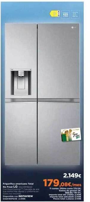 El Corte Inglés Frigorifico americano total no frost lg oferta