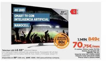 El Corte Inglés Televisor led lg 65 oferta
