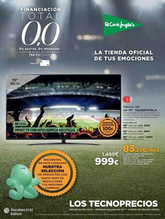 El Corte Inglés Televisor led lg 75 oferta