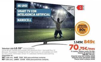 El Corte Inglés Televisor led lg 55 oferta