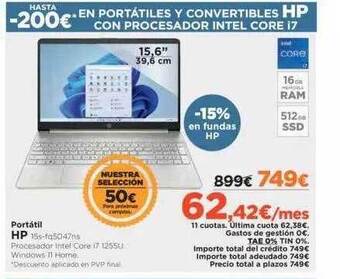 El Corte Inglés Portátil hp oferta