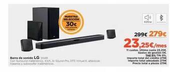 El Corte Inglés Barra de sonido lg oferta