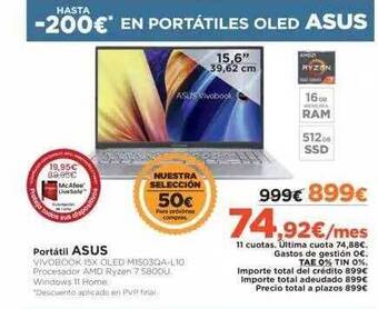 El Corte Inglés Portátil asus oferta