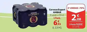 Alcampo 2a unidad -70% cerveza export ambar oferta