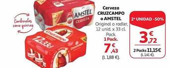Alcampo Cerveza cruzcampo o amstel oferta