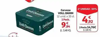 Alcampo 2a unidad -50% cervezea voll damm oferta