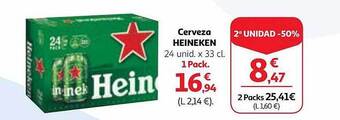 Alcampo 2a unidad -50% cerveza heineken oferta