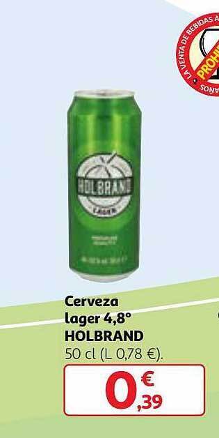 Alcampo Cerveza lager 4.8° holbrand oferta