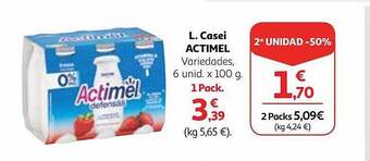 Alcampo L. casei actimel oferta