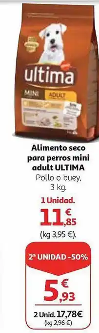 Alcampo Alimeto seco para perros mini adult ultima oferta