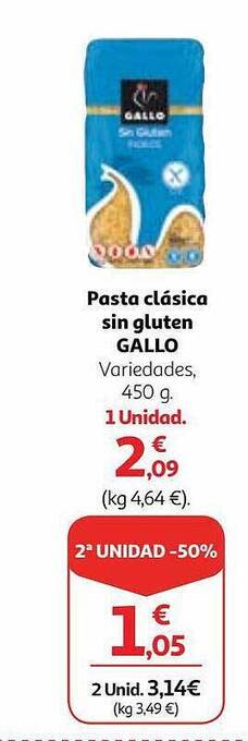 Alcampo Pasta clásica sin gluten gallo oferta
