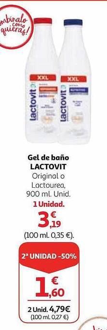 Alcampo Gel de baño lactovit oferta
