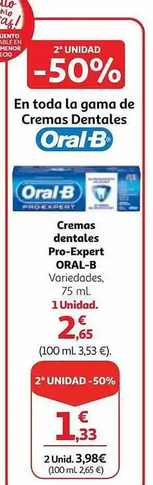 Alcampo Cremas dentales pro-expert oral-b oferta