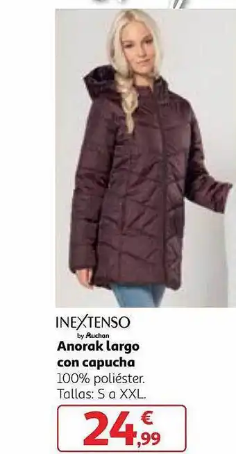 Alcampo Inextenso anorak largo con capucha oferta