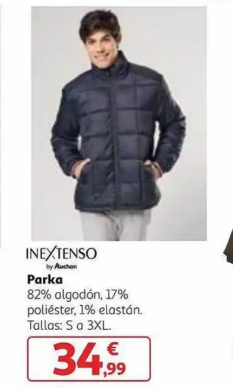Alcampo Inextenso parka 82% algodón 17% poliéster 1% elastán oferta