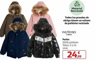 Alcampo Inextenso parka 100% poliéster tallas: 3 a 14 oferta