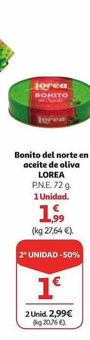 Alcampo Bonito del norte en aceite de oliva lorea oferta