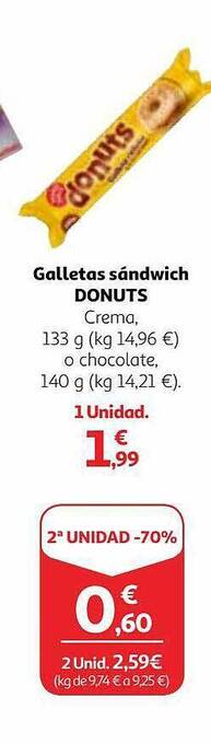 Alcampo Galletas sándwich donuts oferta
