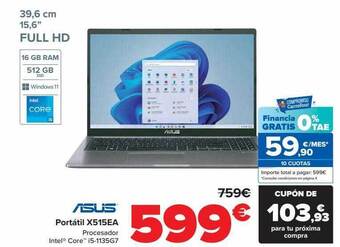 Carrefour Asus portàtil x515ea oferta