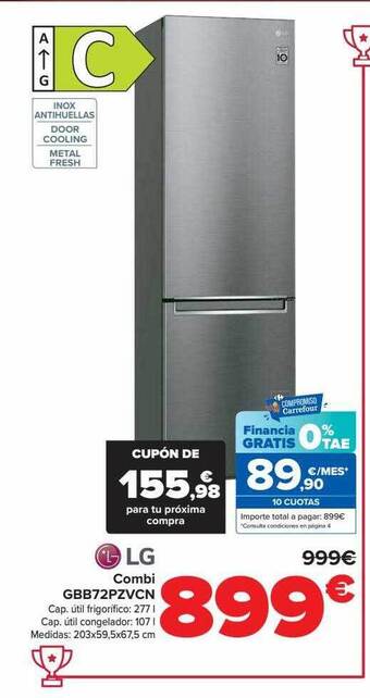 Carrefour Lg combi gbb72pzvcn oferta