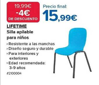 Costco Lifetime silla apilable para niños oferta