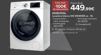Costco Whirlpool lavadora blanco w6 w945wb ee-9k oferta