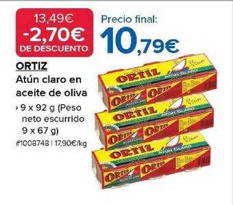 Costco Ortiz atún claro en aceite de oliva oferta