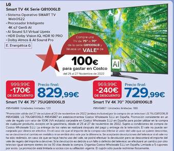Costco Lg smart tv 4k serie q81006lb oferta
