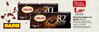 Gadis Chocolate negro sin gluten valor oferta