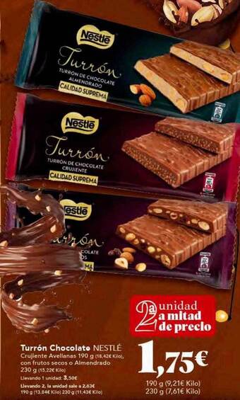 Gadis Turrón chocolate nestlé oferta
