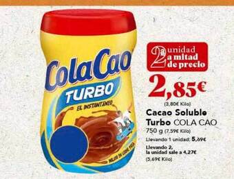 Gadis Cacao soluble turbo cola cao oferta