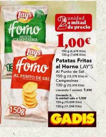 Gadis Patatas fritas al horno lay's oferta